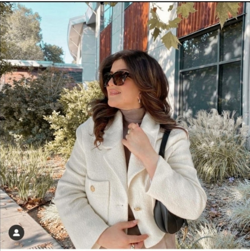 Zara * Cropped Textured Blazer Coat - Picture 13 of 16
